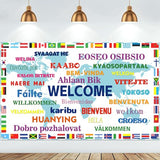 World Flag Banner Decorations International Welcome Banner Backdrop, Country Flags for International Party Supplies Around the World Sports Events Club Classroom Decor