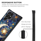 Compatible With Samsung Galaxy S23 Ultra Case,Moon Stars Glass Night Four Corner Airbag Case For Galaxy S23 Ultra,Christmas Drop Protection Corner