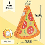 Pizza Pinata - Food Themed Birthday Party Decorations, Table Centerpiece (Small, 16.5 X 13.5 X 3 In)