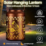 Cardinal Solar Lanterns Outdoor Waterproof Garden Hanging LED Decor Red Bird