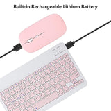 Rechargeable Bluetooth Keyboard And Mouse Combo For Ipad, Ultra-Slim Portable Wireless Mouse Keyboard For Ipad Pro Air Mini Iphone Samsung Tablet Cell Phone Android, Ipados/Ios 13 And Above (Pink)