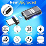 Magnetic Usb C Adapter Extender (2 Pack) W/ 4 Connector Tips Straight 240W Usb4 40Gbps 8K 60Hz For Thunderbolt 3/4, Macbook Pro/Air