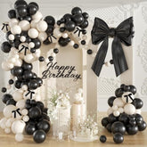 158pcs Black & White Balloon Garland Kit – Mixed Sizes for Wedding, Birthday and Party Decor