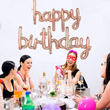 Rose Gold Happy Birthday Balloons Banner 16" Foil Letters Party Decoration Set
