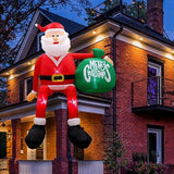 8Ft Christmas Inflatable Outdoor Decoration, Climbing Inflatable Santa Claus Decor Blow Up Yard Decorations With Led, In