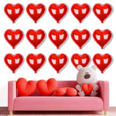 Heart Shaped Foil Balloons For Valentines Day Party Decorations - Pack
