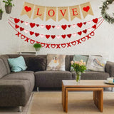 4Pcs Valentines Day Decorations Set Love Heart Xo Garlands Banner For