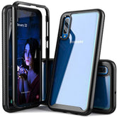For Galaxy A50 Case,Hybrid 2 In 1 Slim Fit Heavy Duty Protection Shock Resistant Sturdy Shockproof Clear Case With Black Bumper Cover For Galaxy A50/A30S/A50S,Black