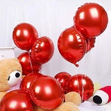 20Pcs 18 Inch Red Round Balloons, Round Shaped Foil Helium Balloons My