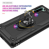 For Samsung Galaxy Note 10 Case, Note10 Case With Hd Screen Protectors, Military-Grade Metal Ring Holder Kickstand 15Ft Drop Tested Shockproof Cover Case For Samsung Note 10 (2019) Black