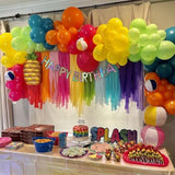 141PCS Tropical Balloon Garland Kit β Bright Pink, Lime, Orange, Blue & Yellow for Summer Parties
