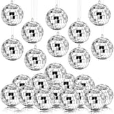 20 Pcs Disco Balls Decoration Mirror Disco Ball For Christmas Tree Flies Assorted Hanging Mini Glass Different Sizes Reflective With Rope For Halloween Diy Wedding Music Prom Props