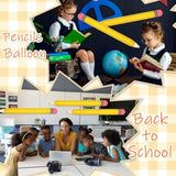 Back to School Pencil Balloons 2 Pack 44" Yellow Pen Foil Classroom Party Decor
