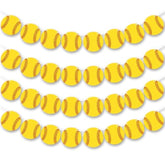 Softball Party Banner,4Pcs Softball Paper Garland For Baby Shower Sports Theme Party Decorations,Softball Birthday Party Photo Prop Pennant Supplies