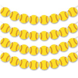 Softball Party Banner,4Pcs Softball Paper Garland For Baby Shower Sports Theme Party Decorations,Softball Birthday Party Photo Prop Pennant Supplies