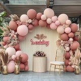 Dusty Pink Balloon Arch Kit with Blush Cream Rose Balloons for Baby Shower Party