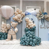 Slate Blue Balloons Happy Birthday Decoration 53Pcs 5Inch/12Inch/18Inch Assorted Sizes Baby Shower Balloons Wedding Anniversary Party Supplies
