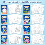 Ocean Animals Coloring Books - 24Pcs Under The Sea Mini Colouring Book Bulk For Kids Party Favors, Sea Animal Summer Diy Art Drawing Booklet Supplies, Birthday Painting Game Goodie Bag Fillers
