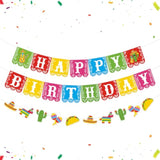 3 Pcs Mexican Happy Birthday Banner Cinco De Mayo Fiesta Party & Photo Booth Decor