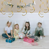 30PCS Gold Swirl Ceiling Decorations for Birthday, Baby Shower & Wedding Decor