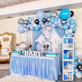 82Pcs Baby Shower Decorations For Boy – Blue White Gray Balloon Box Set With Alphabet Letters – Gender Reveal Party Decor – Transparent Display Cubes For Baby Shower