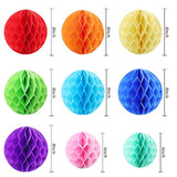 Happy Birthday Banner Decorations, Rainbow Birthday Decorations Set, Paper Flags With 9 Honeycomb Balls And Circle Dots Garland For Door Backdrop Wall Hanging Birthday Party Supplies