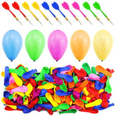 500Pcs 6-Inch Assorted Latex Dart Balloons with 10 Plastic Darts for Carnival Games