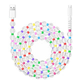 Usb C Cable 66W Fast Usb A To Usb C Charging Cable 6.6Ft/2M Long Cute Beaded For Iphone Charger Pearl Usb Type C Charger Cord For Iphone 17 16 Pro/16 Pro Max/16 Plus15 Pro Max Plus Transparent