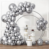 Silver Balloons Different Sizes 105Pcs 5/10/12/18 Inch Metallic Silver Balloon Garland For Happy New Year Decorations Birthday Wedding Baby Shower Party Decorations