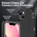 For Iphone 13 Mini Case, Military Grade 3 In 1 Heavy Duty Shockproof/Drop Proof/Dust Proof Case With 2Pcs Tempered Glass Screen Protector (Black/Grey)
