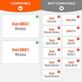 Wicked Cushions Replacement Ear Pads for Beats Solo 3 Wireless On Ear Headphones - Also fits Beats Solo 2 Wireless, Enhanced Noise Cancellation,