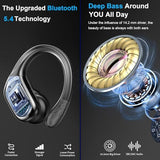 Wireless Earbud, Bluetooth 5.4 Headphones IP7 Waterproof for Sport, 50H Running Wireless Earphones with ENC Noise Cancelling Mic, Deep Bass Over Ear
