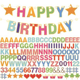 143 Pcs Diy Letter Banner Customizable Happy Birthday Supplies Make Your Own Banner Include Letters, Numbers Symbol Rope Needles For Baby Shower Wedding Bachelor Party Decorations(Multicolor)