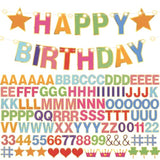 143 Pcs Diy Letter Banner Customizable Happy Birthday Supplies Make Your Own Banner Include Letters, Numbers Symbol Rope Needles For Baby Shower Wedding Bachelor Party Decorations(Multicolor)