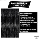 2-Pack Large Black Fringe Backdrop Tinsel Streamers for Party & Halloween Decor