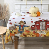 Fall Tablecloth 60x84 Inch Rectangle Pumpkin Fade Resistant
