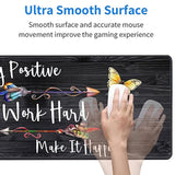 Large Gaming Mouse Pad, Keyboard Wrist Rest Pad + Mouse Wrist Pad + Coaster Set Extended Waterproof Non-Slip Table Mat Suitable For Home Office - Stay Positive Work Hard And Make It Happen