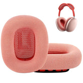 Earpads Earcups Earmuff For Airpods Max Magnetic Ear Cushions Replacement Parts With Knit-Mesh Canopy, Memory Foam And Magnet Pink Red