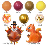 Thanksgiving Balloon Kit: Fall Maple Leaf, Pumpkin, Turkey Foil Balloons