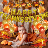 29 Pcs Happy Thanksgiving Balloons Friendsgiving Banner Maple Leaf Turkey Party Decor