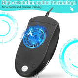 50 Pcs Black Wired Usb Computer Mouse Bulk 1000 Dpi 3 Button Corded Mouse With