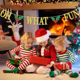 "Oh What Fun" Christmas Banner Merry & Bright Winter Holiday Party Decor