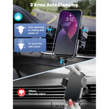 15W Auto-Clamping Wireless Car Charger, Fast Charging for iPhone & Galaxy