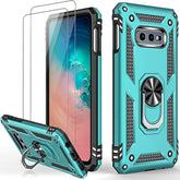 For Galaxy S10E Case With Screen Protector, Grade Shockproof Heavy Duty Protective Phone Cover Pass 16Ft Drop Test With Magnetic Kickstand Car Mount Holder Turquoise