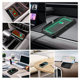 Wireless Charger Car Fast Charging Pad, 15W Wireless Phone Charger Cell Phone Cordless Flat Charging Mat Compatible With Iphone 11/12/12/14/15 Galaxy S21/S22/S23/24 Note10(Xp01)