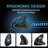 Wireless Mouse Ergonomic Mouse Rechargeable Vertical Optical Mice With Usb Receiver, 6 Buttons 2.4Ghz For Pc Computer,Laptop,Etc?Black?