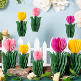 8Pcs Flower Party Decorations Tulips Honeycomb Centerpieces 3D Tulips Centerpieces For Tables Pink White Table Toppers Birthday Boho Wedding Party Decorations Girl Baby Shower (Tulips-02)