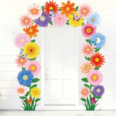 3Pcs Spring Door Porch Banner Spring Theme Party Decorations Flower Door Cover Hanging Banner Flowers Butterfly Porch Sign Photo Props Backdrop For Summer Floral Baby Shower School Home Party Supplies