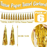6pcs Gold Tassel Garland Party Decorations Parade Floats Wedding Birthday