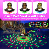 Floating Pool Speaker,Bluetooth Pool Speaker With Led Flame Light And Rgb Light,Ip68 Waterproof Bluetooth Speakers,Loud Stereo Sound,Tws Pairing,Built-In Mic,Hot Tub Speakers,Black
